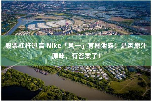 股票杠杆过高 Nike「风一」官图泄露！是否原汁原味，有答案了！