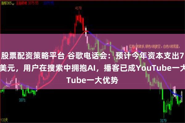 股票配资策略平台 谷歌电话会：预计今年资本支出750亿美元，用户在搜索中拥抱AI，播客已成YouTube一大优势